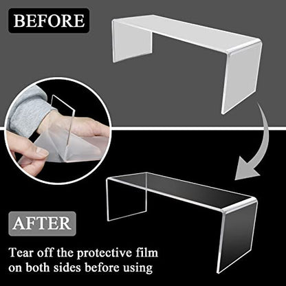 8 Pcs Acrylic Risers For Display, 9” Clear Acrylic Riser Stands, Acrylic Display Risers For Show Funko Pop Figures, Cupcake, Jewelry, Candle, Toys, Perfume And More