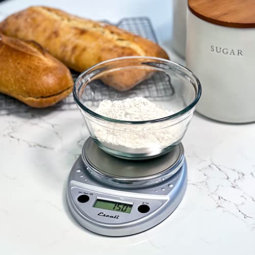  Primo Digital Food Scale Multi-Functional Kitchen Scale And Baking Scale For Precise Weight Measuring And Portion Control, 8.5 X 6 X 1.5 Inches, Chrome