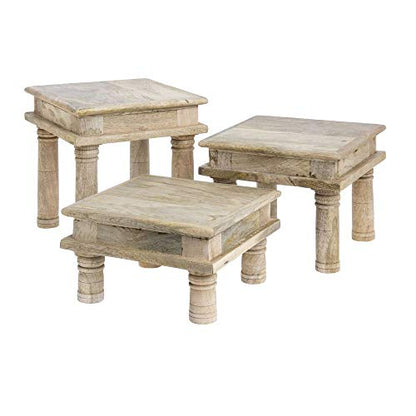  ® Buffet Riser Square Mango Wood Table Riser - 8 2/3"L X 8 2/3"W X 5"H