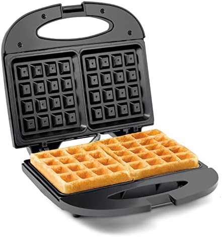  WM-2207# Electric Non-Stick PFOA-Free Belgian Waffle Maker Iron, Breakfast, Sandwiches, Snacks, Burgers And More, 2-Slice, Black