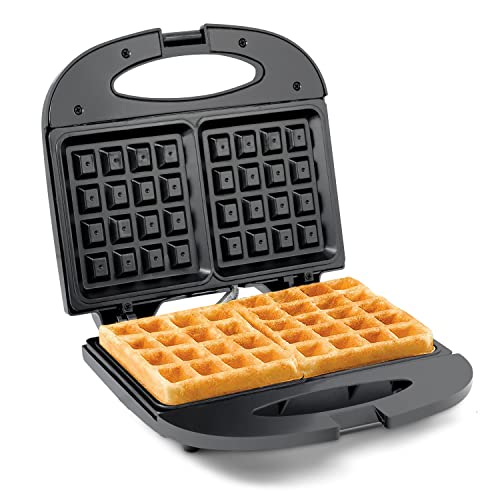  WM-2207# Electric Non-Stick PFOA-Free Belgian Waffle Maker Iron, Breakfast, Sandwiches, Snacks, Burgers And More, 2-Slice, Black