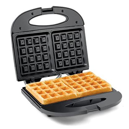  WM-2207# Electric Non-Stick PFOA-Free Belgian Waffle Maker Iron, Breakfast, Sandwiches, Snacks, Burgers And More, 2-Slice, Black