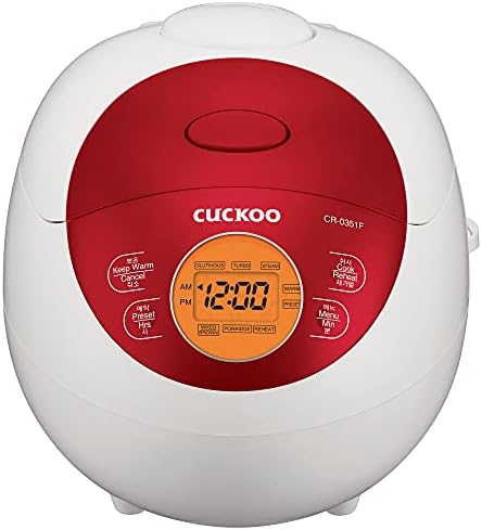  Uckoo CR-0351F Electric Heating Rice Cooker (Red), 7.80 X 8.90 X 11.50