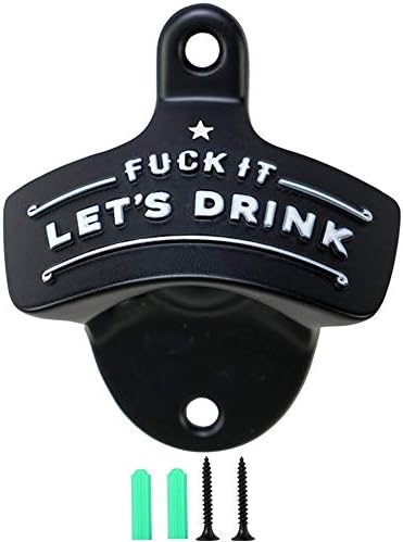  Bottle Opener Wall Mounted, Christmas Funny Wall Mount Bottle Opener For Men Dad Beer Lovers,Novelty Birthday Fathers Day With Mounting Screws Wall Anchors（1 Pack)
