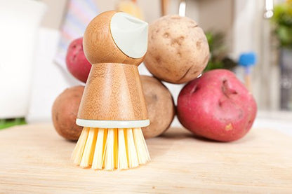  Tater Mate Bamboo Potato Brush With Eye Remover, White