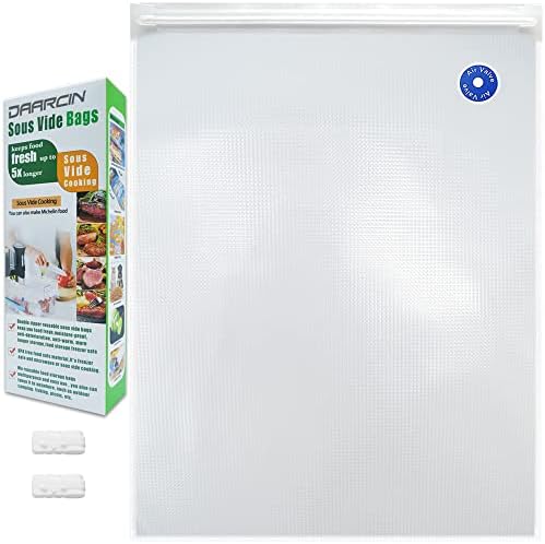  Sous Vide Bags 20pcs 8.3x8.7in/21x22cm BPA Free Reusable Vacuum Sealer Bags Keep Food Fresh