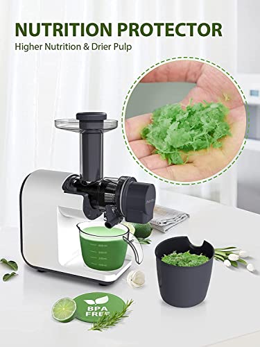  Slow Juicer, Cold Press Juicer, BPA Free Juicer Machines Easy To Clean,Cold Press Juicer With Quiet Motor & Reverse Function, Masticating Juicer For Vegetable And Fruit