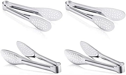  6 Pack Buffet Tongs, Stainless Steel Serving Tongs Metal Small Tongs Serving Utensils