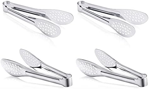  6 Pack Buffet Tongs, Stainless Steel Serving Tongs Metal Small Tongs Serving Utensils