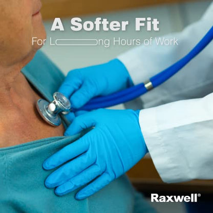  Disposable Blue Nitrile Gloves | 4-mil Nitrile Examination Gloves | Fully Textured, Latex & Powder Free, Food Safe
