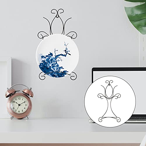  Dish Holder Black Metal Wall Mount Display Easel Horizontal Plate Rack Plate Hanger Plate Hanger Picture Frame Stand For Home Wall Hanging Decoration Ornament Black Style 1 Kids Bookshelf