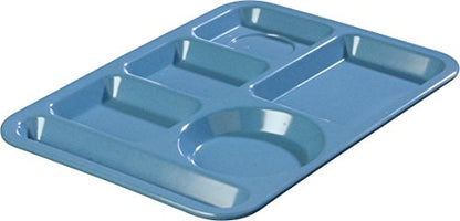  Left-Hand Heavyweight 6-Compartment Melamine Tray 10" X 14" - Sandshade