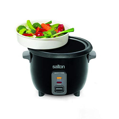  Automatic, 6 Cup Rice Cooker, 6 Cups Cooked / 3 Cups Uncooked, Black, Stainless Steel