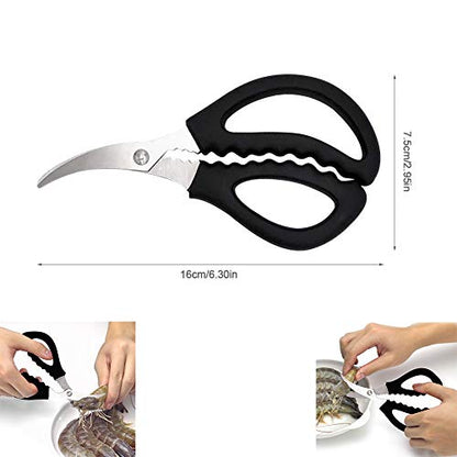  8 PACK Seafood Scissors Fish Crab Lobster Shrimp Crayfish Crawfish Scissors,Multifunctional Stainless Steel Shears Seafood Scissors