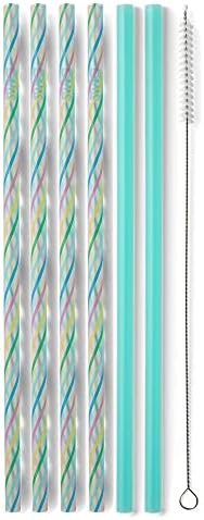  Reusable Straws Luxy Leopard + Blush Reusable Straw Set + Cleaning Brush, Each Straw Is 10.25 Inch Long (Fits Swig Life 20oz Tumblers, 22oz Tumblers, And 32oz Tumblers)