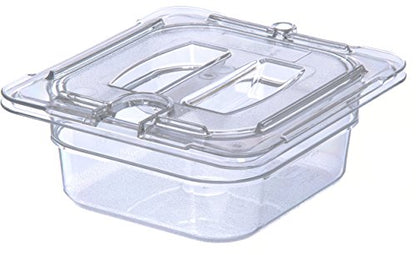  Carlisle FoodService Products 10311U07 StorPlus Sixth Size Polycarbonate Universal Handled Notched Food Pan Lid, Clear