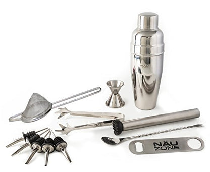  Professional Bartending Kit (12 Piece) | Cocktail Shaker Set | Bar Set With Elegant Stainless Steel Large 30 Oz. Cocktail Shaker - Premium Mixology Bartending Kit | Deluxe Gift Packaging