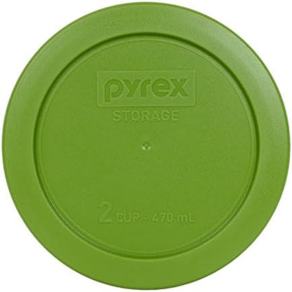 Pyrex 7200-PC 2-Cup Lawn Green Plastic Food Storage Lid, Made In USA - 2 Pack