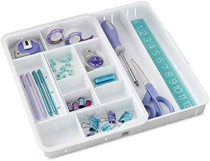  Expandable Utensil Tray DrawerFit Organizer, White.