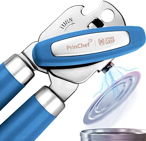  Can Opener, No-Trouble-Lid-Lift Manual Handheld Can Opener With Magnet, Smooth Edge Safe Cut For Beer/Tin/Bottle, Big Turning Knob Anti-Slip Handle Good For Seniors With Arthritis