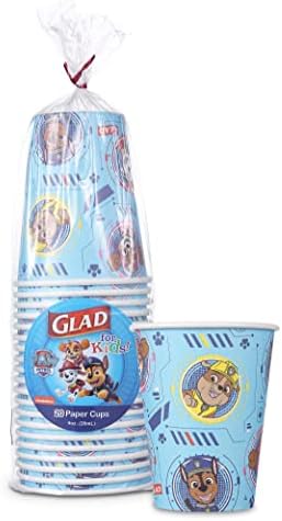  For Kids Paw Patrol Paper Cups Disposable Paper Cups With Paw Patrol Design For Kids Heavy Duty Disposable Paper Cups For Everyday Use And All Occasions 9 Ounces, Blue, 20 Count