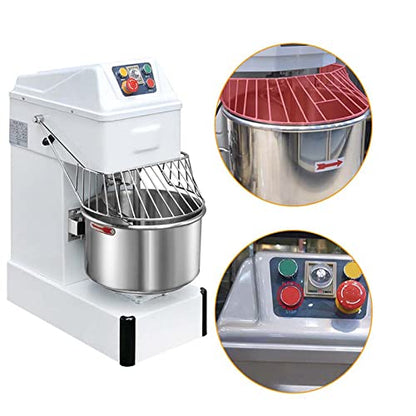  Commercial Food Mixer 21QT Commercial Food Stand Mixer Dough Kneading MachineDouble -speed Double-acting 304 Stainless Steel 1.5KW 120V