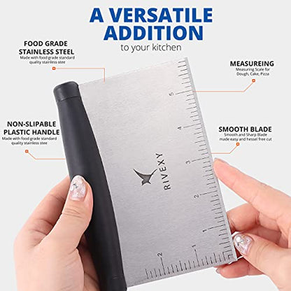  Griddle Scraper Stainless Steel – Grill Scraper For Griddle, Griddle Scraper Tool, Flat Top Grill Scraper, Dough Scraper Use For Chopping, Dicing, Cutting, Mixing Food And Cleaning