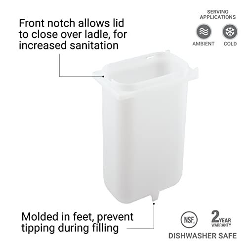  82557 Deep Fountain Jar For Countertop Condiment Sauce And Heated Toppings Dispenser, NSF-Certified Plastic, 3.5 Quart, Clear Compatible With Server Pump Dispenser 82120
