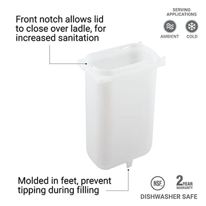  82557 Deep Fountain Jar For Countertop Condiment Sauce And Heated Toppings Dispenser, NSF-Certified Plastic, 3.5 Quart, Clear Compatible With Server Pump Dispenser 82120