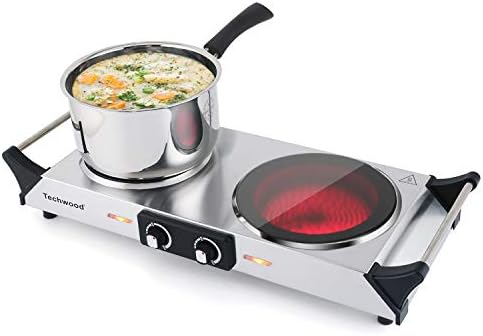  Hot Plate Portable Electric Stove 1500W Countertop Single Burner With Adjustable Temperature & Stay Cool Handles, 7.5” Cooktop For Dorm Office/Home/Camp, Compatible For All Cookwares
