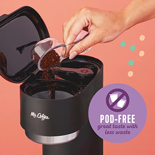 Mr. Coffee® Iced And Hot Coffee Maker, Single Serve Machine With 22-Ounce Tumbler And Reusable Coffee Filer, Black