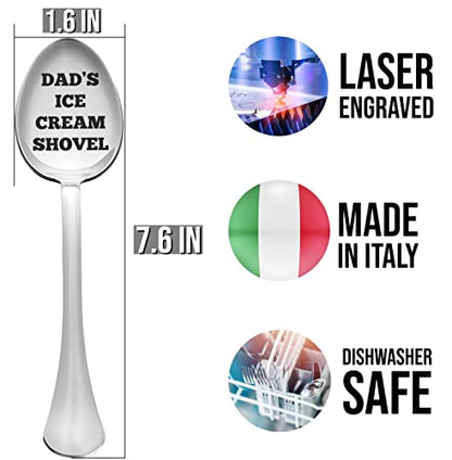  Gifts For Dad, Fathers Day Gift Engraved Spoon Dad's Ice Cream Shovel, Gifts For Men Who Have Everything, Emotional Dad Gifts, Dad Birthday Gift, Made In Italy Stainless Steel Ice Cream Spoon
