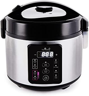  Asia Kumo YumCarb Rice Cooker With Ceramic Bowl And Advanced Fuzzy Logic, (5.5 Cups, 1 Litre), 5 Rice Cooking Functions, 3 Multicooker Functions, 110V US Power (Light Stainless Steel)