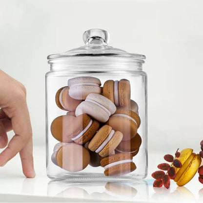  Glass Kitchen Jars,Salzesfalls Food & Cookie Storage Containers,Glass Canisters With Airtight Lid For Pantry - Flour, Coffee, Cookies, Pasta, Candy （Set Of 4）