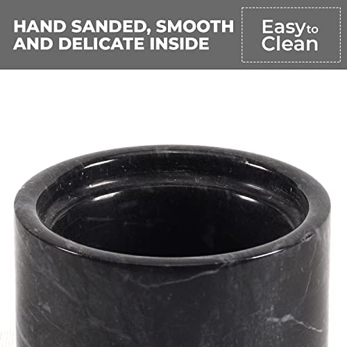  Arblous Krafts Stylish Marble White And Black 3.5 Oz Salt Cellar, Trinket Box And Condiment Pots 3" X 3" Kitchen Décor Salt Pepper Bowls Salt Container, Pinch Pots Tea Containers