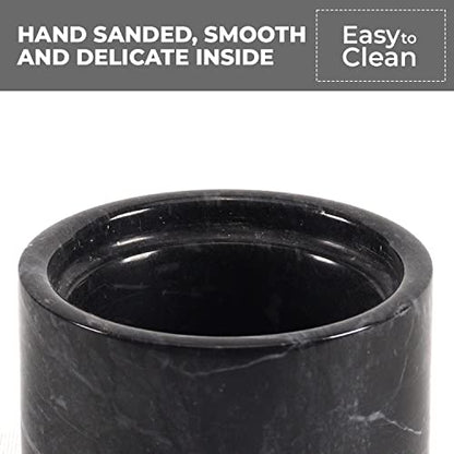  Arblous Krafts Stylish Marble White And Black 3.5 Oz Salt Cellar, Trinket Box And Condiment Pots 3" X 3" Kitchen Décor Salt Pepper Bowls Salt Container, Pinch Pots Tea Containers