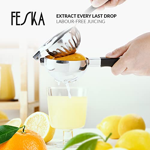  Lemon Squeezer - Premium Citrus Juicer - Lime Squeezer For Seedless Juicing - Stainless Steel Hand Juicer 2 Pcs - Easy To Wash Lemon Press