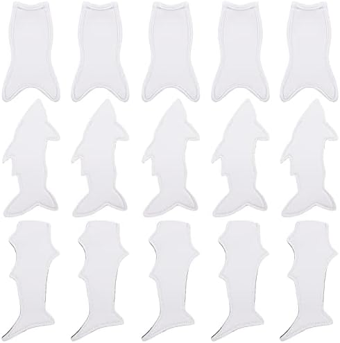  15 Pieces Reusable Popsicle Holders Popsicle Bags Freezer Ice Pop Sleeves Antifreezing Ice Pop Holders, White Fish Style