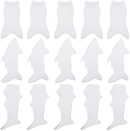  15 Pieces Reusable Popsicle Holders Popsicle Bags Freezer Ice Pop Sleeves Antifreezing Ice Pop Holders, White Fish Style