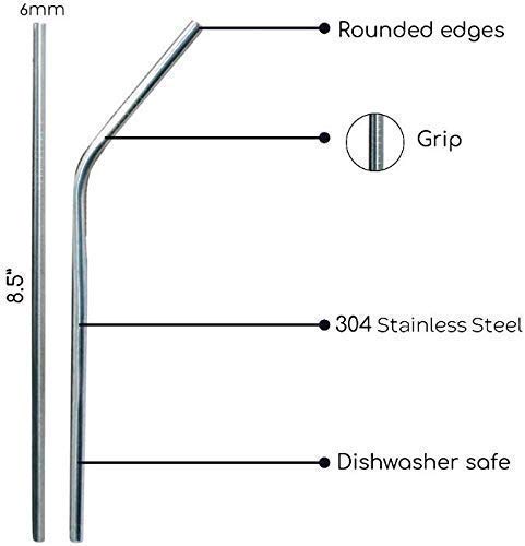  Wholesale 25 Piece Set Stainless Steel Straws Ultra Long 10.5 Inch Drinking Metal Straws Reusable Drinking Straws For 20 30 OZ (10 Straight | 10 Bent | 5 Brushes)