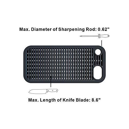 XL Bamboo Universal Knife Block Holder With Slots For Scissors And Sharpening Rod, Safe, Space Saver Knives Storage Stand Display Without Knives, Unique Slot Design To Protect Blade