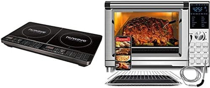  PIC Double, Portable, Powerful 1800W With 2 Large 8” Heating Coils, Independent Controls & Mosaic Induction Wok, Precise Temp Controls From 100°F To 575°F In 5°F, Wok Hei