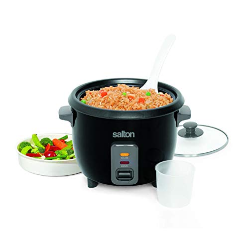  Automatic, 6 Cup Rice Cooker, 6 Cups Cooked / 3 Cups Uncooked, Black, Stainless Steel