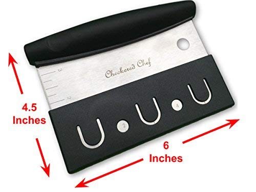 Dough Scraper - Stainless Steel Kitchen Bench Scraper, Icing Smoother & Food Chopper - Pizza, Vegetable And Pastry Cutter W/Protective Plastic Cover﻿
