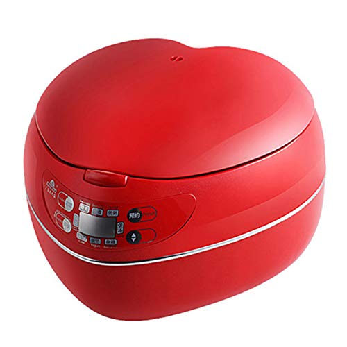  Peach Heart-Shaped Rice Cooker, Smart 300W Rice Cooker, 1.8L, 1-3 People, Non-Stick Pan, Constant Temperature Insulation,Red