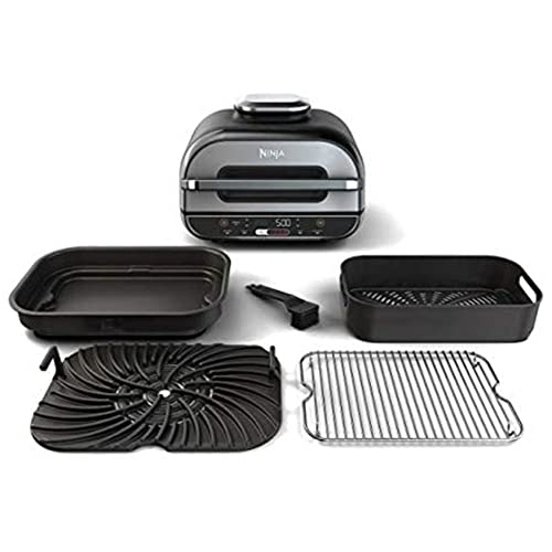  Ninja Foodi 5 In 1 Indoor Grill And Air Fryer With Surround Searing, Removable Grill Gate, Crisper Basket, Cooking Pot, And Smoke Control System