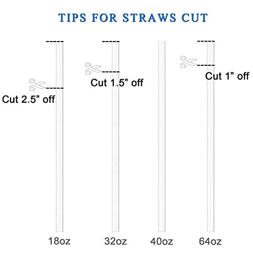  10-Pack Replacement Straws Compatible With Hydro Flask Wide Mouth Bottle Straw Lid With Straw Brush, BPA Free (Fit For Hydroflask Bottles)