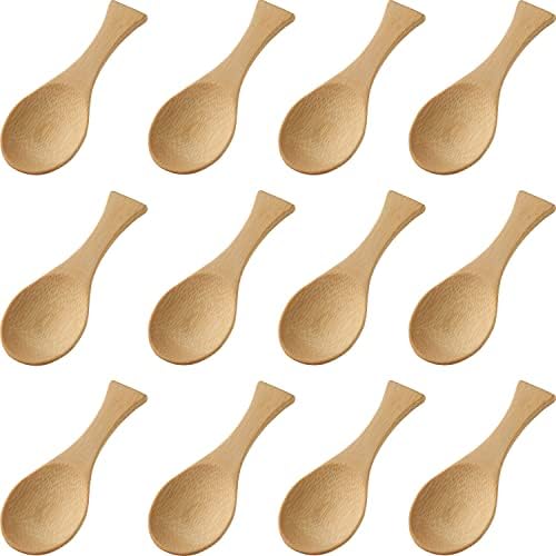  Mini Wooden Spoons Feed Spoons Scoop Sugar Salt Tea Leaf Milk Powder Scale Teaspoons Measuring Scoop Seasoning Spoons (S-12)