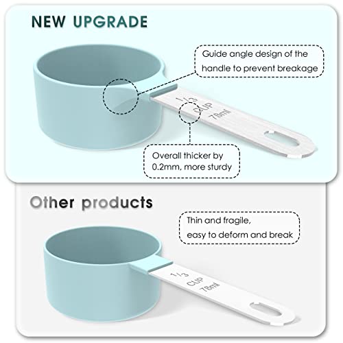  Measuring Cups & Spoons Set, Stackable Cups And Spoons, Nesting Measure Cups With Stainless Steel Handle, Kitchen Gadgets For Cooking & Baking (5+5, Red)