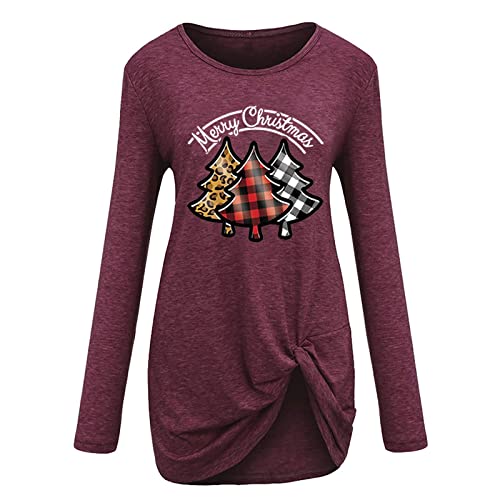  Crewneck Sweatshirts For Women Cute Fashion Sweatshirts Long Sleeve Christmas Print Plus Size Pullover Top Streetwear